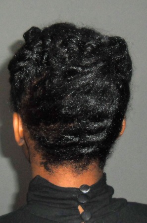 stretched hair into updo